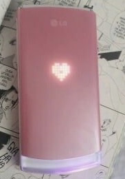 pink heart flip phone
