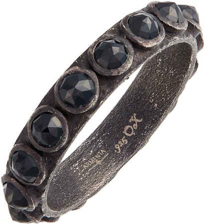 New World Black Spinel Sterling Silver Stackable Ring