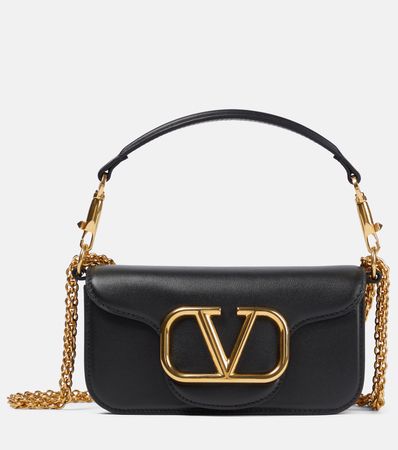 Loco Small Leather Shoulder Bag in Black - Valentino Garavani | Mytheresa