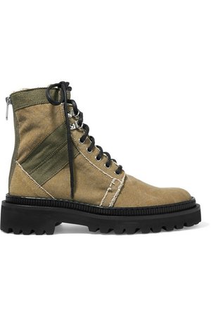 Balmain | Ranger canvas ankle boots | NET-A-PORTER.COM
