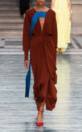 Asymmetric Draped Crepe Dress by Victoria Beckham | Moda Operandi