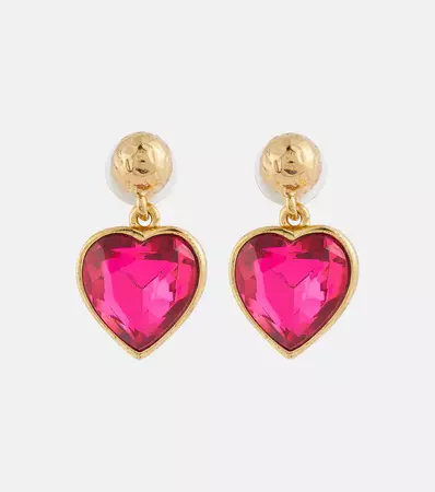 Oscar de la Renta - ‘80s Heart crystal drop earrings | Mytheresa