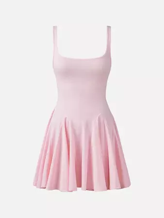Sustainable Dress Ruffle Dress Workout Square Neck Women Mini Dress – OGLmove
