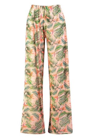 Tropical Beach Trousers | Boohoo peach
