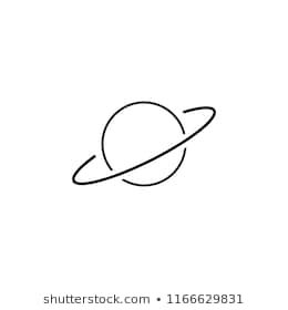 Simple Saturn Clipart Black And White