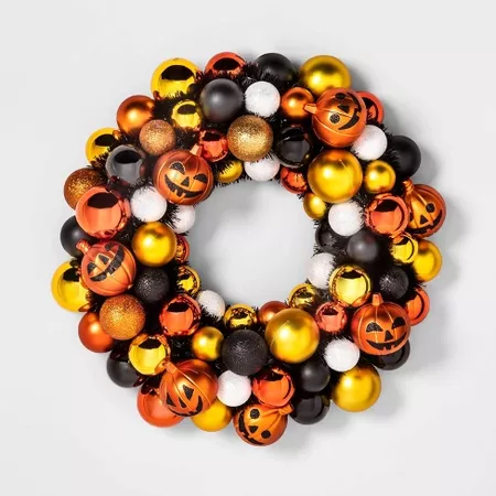 Halloween Jack-O-Lantern Decorative Wreath - Hyde & EEK! Boutique™ : Target