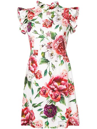 Dolce & Gabbana Peony Print Cady Dress $2,565 - Shop AW18 Online - Fast Delivery, Price