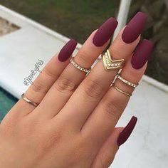 Burgundy nails