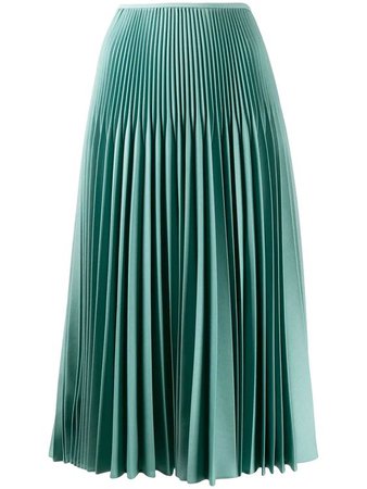mint green pleated skirt