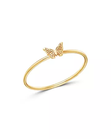 Zoë Chicco Zoe Chicco 14K Yellow Gold Itty Bitty Butterfly Ring | Bloomingdale's
