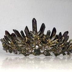 Diana moon goddess crystal crown headpiece - Elven fantasy tiara diadem