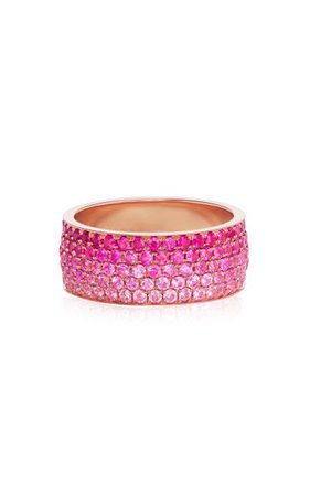 Baby Flamingo 18k Rose Gold Sapphire Ring By Emily P. Wheeler | Moda Operandi