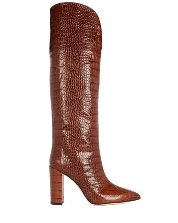 Paris Texas 100 Croc-Embossed Leather Boots | INTERMIX®