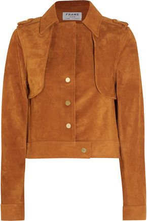 Le Cropped Trench suede jacket | FRAME | Sale up to 70% off | THE OUTNET