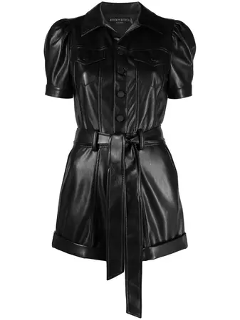 Alice + Olivia Belted short-sleeve Playsuit - Farfetch