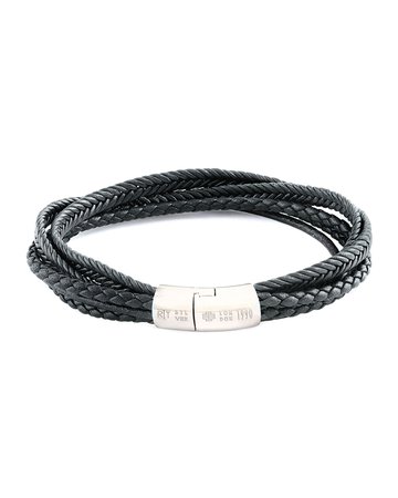 Tateossian Multi-Strand Leather Cobra Bracelet