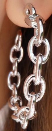 Silver “Chain” Hoop Earrings