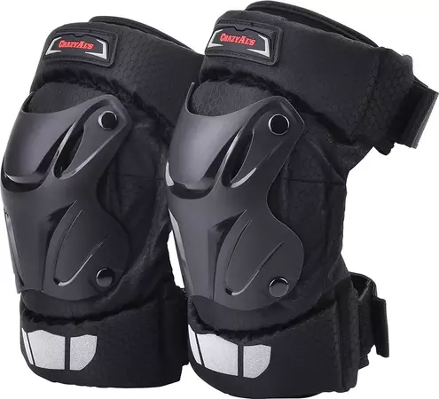 CRAZY AL'S® CAK Motorcycle Motocross Racing Knee Guards Pads Braces Protective Gear Black