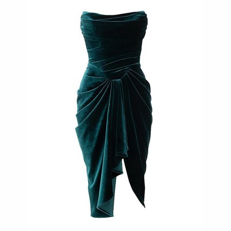 *clipped by @luci-her* Emerald green velvet bodycon dress – MUSSECCO