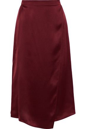 Wrap-effect silk-satin midi skirt | VINCE. | Sale up to 70% off | THE OUTNET