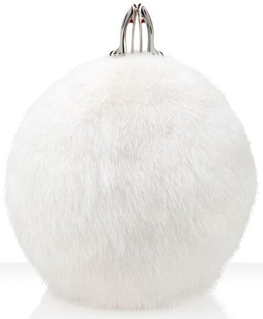 sphere/ball white fur clutch purse -christian louboutin eden clutch | Cute/I want | Christian louboutin, Accessorize hats, Colorful fashion