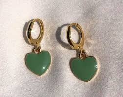 aesthetic sage green earrings - Google Search
