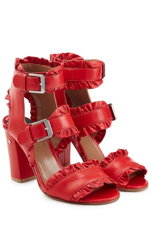 Ruffled Leather Sandals Gr. IT 38
