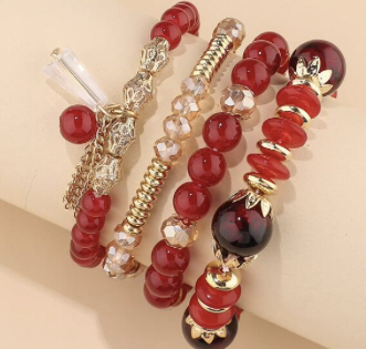 red and black bracelets- Shein