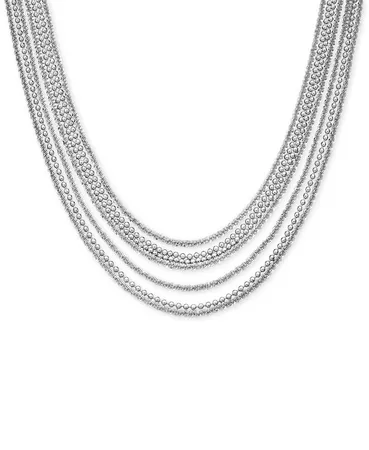 Macy's Seven Strand 18" Layered Necklace in Sterling Silver