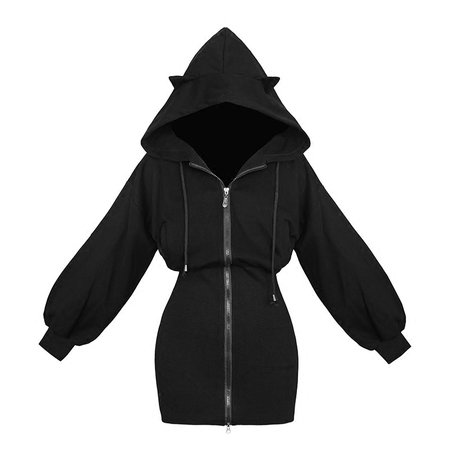 black and white goth hoodie