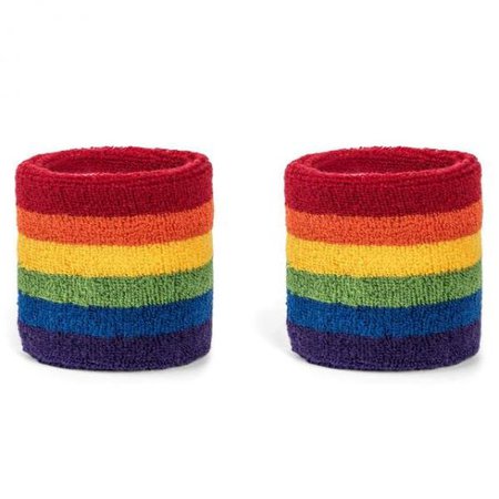 2 Pack Rainbow Sweat Bands | Costume Accessories