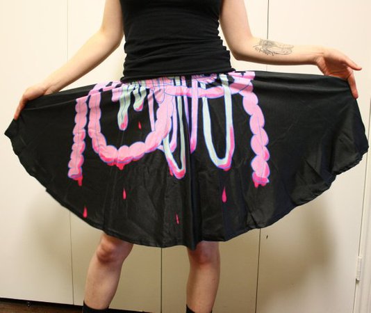 Guro Guts Skater Skirt Pastel Goth / Horror Creepy Intestine | Etsy