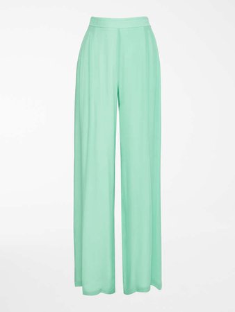 Silk georgette trousers, green - "NUBLE" Max Mara