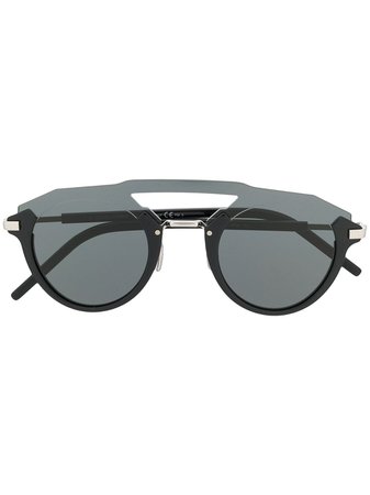 Dior Eyewear Futuristic Layered Round-Frame Sunglasses DIORFUTURISTIC Black | Farfetch