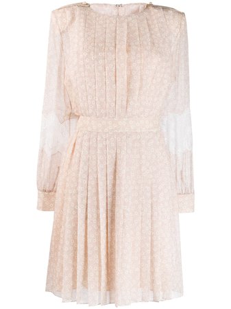 Fendi Lace Flared Pleated Dress | Farfetch.com