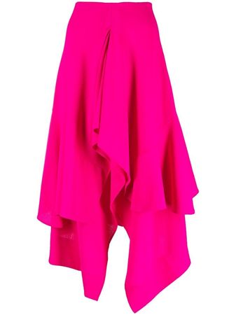 Colville Asymmetric Wool Midi Skirt