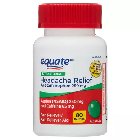 Equate Extra Strength Headache Relief Geltabs, 250 mg, 80 Count - Walmart.com