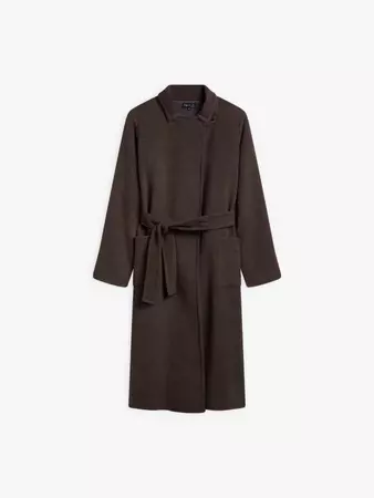 brown wool belted coat | agnès b.