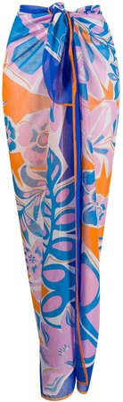 abstract print knotted waist skirt