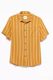 yellow button up shirt short sleeve mens png - Google Search