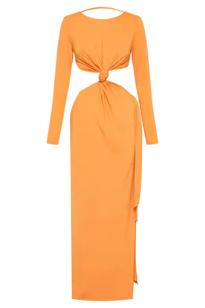 Kiandra Slinky Knot Maxi Dress - Orange - MESHKI