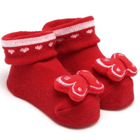 Calçados : Meia de Bebê Bichinhos Vermelha Borboleta - ...