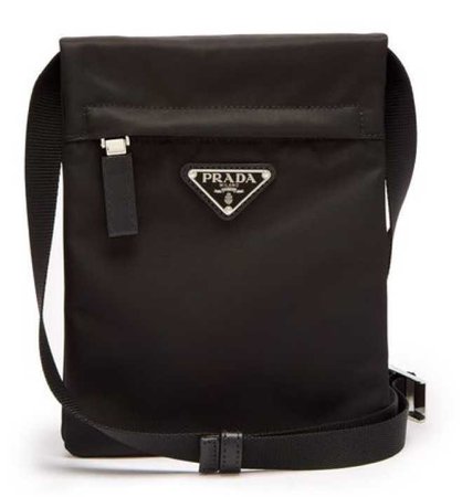 PRADA Black Nylon Crossbody Handbag