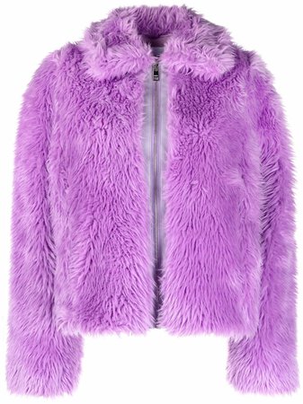 MSGM Short faux-fur zipped jacket - FARFETCH
