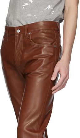 tan leather pants