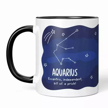 Aquarius Birthday Gift | Rude Star Sign Zodiac Mug | January February