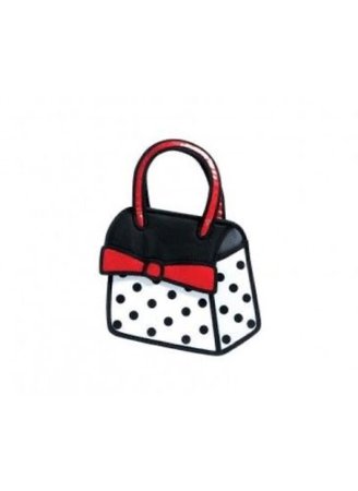 3D Purse Bag polka dot red black