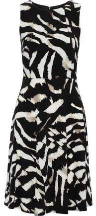 Fluted Zebra-print Stretch-jersey Dress