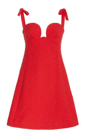 Contoured-Cup Cotton-Blend Mini Dress By Carolina Herrera | Moda Operandi