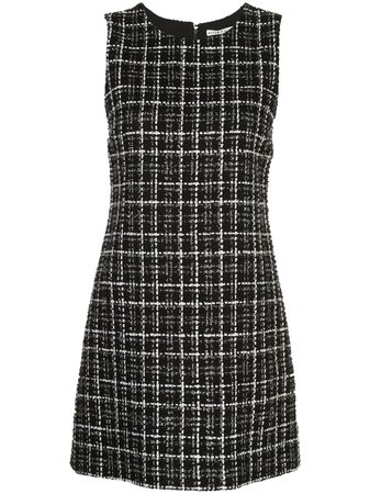 Black Alice+Olivia Coley Tweed A-Line Mini Dress | Farfetch.com